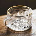 Miniatyrbilde 4 av 5: 450ml Nordisk Glasskrus Transparent Håndtakkopp Gyllen Kant