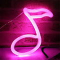 Pikkukuva 3 / 5: LED-neonvalot vaaleanpunainen muistiinpanolamppu USB-akkukotelo kaksoiskäyttöinen
