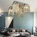 Miniatyrbillede 1 af 5: 5-armet 30 cm Krystal Loftlampe Flush Mount Lysekrone Metal