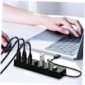 Miniatyrbilde 4 av 8: 7-port USB-hub USB-splitteradapter Backupstrøm Enkel for bærbar PC og stasjonær