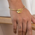 Miniatyrbillede 4 af 4: Fils Personlige Graverede Navn Hjerte Charms Armbånd Kvinder