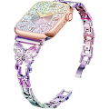 Pikkukuva 1 / 5: Sopii Apple Watch 8 -hihnalle, timantti-inlay-metalliperhonen rannekekello colorful