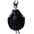 Pikkukuva 1 / 5: Tyttöjen Maleficent-asu, viitta ja pääpanta 3-4 Years