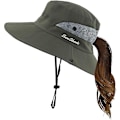 Miniatyrbilde 1 av 5: Sommerhatt for kvinner med bred brem, UV-beskyttelse for utendørs, strand, fiske, fotturer Army Green