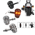 Miniatyrbillede 4 af 5: Punk Skull Formet Blinklys til Motorcykel Mod