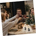 Miniatyrbilde 4 av 8: Små poser med snøring, lerretsposer med pengesymbol for festgaver og smykkeoppbevaring