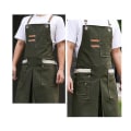 Pikkukuva 3 / 4: Denim-esiliina taskuilla Unisex farkkuesiliina säädettävä esiliina keittiöön green