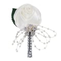 Miniatyrbillede 3 af 3: 1 stk Bryllup Brud Brosche Kunstig Knopp Corsage Banket Tilbehør (hvid)