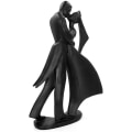 Miniatyrbillede 3 af 5: 28cm Resin Kysse Par Statuette - Sort Kærlighed Figur - Gave Til Jubilæum, Bryllup - Dekorativ