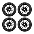 Miniatyrbillede 2 af 5: 4 stk. 1/10 Gummi Dæk Rc Racing Bil Dæk På Vej Hjul Fælg Passer Til Hsp Hpi 9068-6081 Rc Bil Del