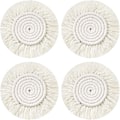 Miniatyrbillede 1 af 4: Håndvævet Coasters Placemat, Rund Vævet Coaster, Boho Mat Kaffe Drikke Øl Kande Bord Ikke-Skridsikker Varme