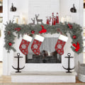 Miniatyrbilde 5 av 5: 6 fot lang julekrans kunstig plante rotting med 20 varme hvite LED Bd-yuhao