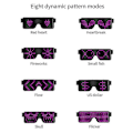 Miniatyrbillede 5 af 5: App-styrede Bluetooth LED Party Briller med Tilpassede Sprog, USB Opladning, Blinkende Lysende Briller til Jul, Koncert, Solbriller Purple
