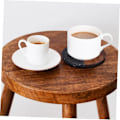 Miniatyrbillede 8 af 8: Rustikt og elegant sæt med marmor coasters med trædetaljer til skrivebord og boligindretning