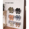 Miniatyrbillede 3 af 4: 4 Stykker Foldbar Væghængt Skostativ, Foldbart Skostativ Hængende Hylde Til Skoopbevaring, 4 Stk Grå-hyj