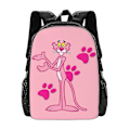 Pikkukuva 1 / 4: Pink Panther -reppu 3D-painatus, kepulainen leopardi, tytöille ja pojille, matkareppu, peruskoulu ja yläkoulu, koululaukku 9