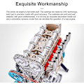 Miniatyrbild 4 av 4: Inline-fyracylindrig Bilmotormodell, V4 Modellmotor Full Metall Monteringskit, Mini Motormodell Leksak för Vuxna och Barn (2021 Version)