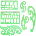 Miniatyrbillede 1 af 3: Tegne Skabeloner Cirkel Oval Kurve Stenciler Linealer