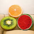 Pikkukuva 3 / 5: Pehmeä pyöreä tyyny, plushipehmustettu tyyny, oranssi kiwi vesimelonin hedelmälelu, istuintyyny Jikaix