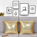 Miniatyrbild 2 av 5: Set med 2 Kuddfodral med Havfru-paljetter (guld, 18x18 tum)