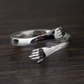 Miniatyrbilde 3 av 5: Parring med klemring, 925 sterling sølv klemring for par kvinner jenter smykker 2 stk