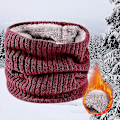 Miniatyrbild 1 av 3: Vinterhalsduk för Män Fleece Ring Bandana Stickad Varm Solid Halsduk Kvinnor Halsvärmare B10-solid