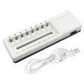 Miniatyrbilde 2 av 4: Palo 2.4A USB-lader med 8 spor for batterier, uavhengig lading