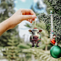 Miniatyrbild 3 av 5: Personligt Ko-Hängsmycke för Julgran - Juldekoration F