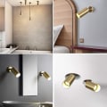 Miniatyrbillede 5 af 5: LED Loftlampe Loftlamper Læselampe, Senglampe Vægskænke 360 Grader Rotérbar Guld GU10