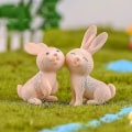 Miniatyrbilde 3 av 3: Mini Kaninfigurer Påskehare Dekorasjon Mikro Landskap Dekor