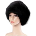 Miniatyrbillede 3 af 5: Dame Faux Fur Hat - Russisk Kosak Stil - Sort