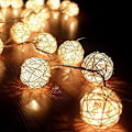 Pikkukuva 3 / 3: 20 LED-rattanpalloa, keijuvalot, terassivalaistus, ulkokoristelu
