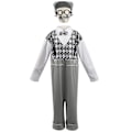 Miniatyrbillede 4 af 5: Gammel Mand Performance Kostume Til Børn Drenge Bedstefar Fancy Up Outfits Med Tilbehørspakke Tøj 8-10 Years Gray