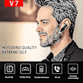 Miniatyrbillede 5 af 5: Bluetooth Headset med Mic Håndfri Opkald, støjreducerende trådløs Bluetooth øretelefon (1 stk, guld og hvid)