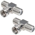 Miniatyrbillede 1 af 5: Koaksialkabel Splitter, Tv Splitter 2 Ind 1 Ud 2-pak F-Type Rg6 Han Til 2 F Hun 3-vejs Kabel Splitter Coax T-Connector Adapter Til Video Vcr Antenne
