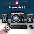 Miniatyrbillede 3 af 5: 2023 LED Computer Combo Højttalere Aux USB Bluetooth