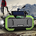 Miniatyrbilde 2 av 5: Nødradio med solcelle og håndsveiv, AM/FM, LED-lommelykt, Powerbank-telefonlader, Bluetooth 5.0-høyttaler Red