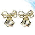Pikkukuva 2 / 3: 2 kpl Seosliitin Retro Kultapinnoitettu Tupsu Jousi Solmu Kello Rinnassa Delicate Corsage Kaulus Pin Badge (kulta)