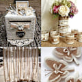 Miniatyrbild 4 av 4: Hessian Burlap Band med Spets, 1m Jute Trim Craft Band, 5cm Rustik Hessian Tema Tejp
