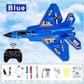 Miniatyrbild 3 av 5: F22 2.4g Fjärrkontroll Rc Plan 3-axlig Gyro 2ch Jetflygplan Fighter Rtf Blue
