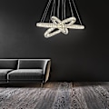 Miniatyrbild 2 av 5: 3-ringig dimbar LED-kristallkronlampa för tak