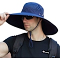 Pikkukuva 1 / 5: Super Laaja Reuna Bucket Hat Upf50+ Vedenkestävä Aurinkohattu Kalastukseen Vaellukseen Leirintään C06*navy Blue