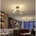 Miniatyrbillede 5 af 5: LED Loftlampe Dæmpbar Moderne Sort Guld Cirkel Design