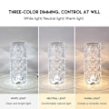 Miniatyrbillede 2 af 2: LED Krystal Bordlampe Diamant Rose Natlampe Berøring