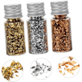 Miniatyrbild 7 av 8: Guld Folie Dekorationer Kit Glitter för Naglar Guldflingor för Nagelkonst Set med Imitationsflingor