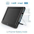 Miniatyrbilde 3 av 5: Leadstar D12 Tommer HD Bærbar TV DVB-T2 ATSC ISDB-T TDT Bil-TV