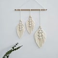 Miniatyrbillede 1 af 5: Boheme Væghængning Macrame Deco Macrame Fjer Væghængning Macrame Vægdekoration