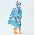 Pikkukuva 4 / 5: Lasten Sadevaatteet, 3D Piirretty Lasten Taaperon Sadetakki Takki Poncho Pojalle Tytölle (Keltainen Leipä) Blue Bread S