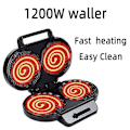 Miniatyrbilde 4 av 5: Dobbel Vaffeljern Hjemmelagd Kakemaker Frokost Toaster 1200w