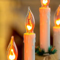 Miniatyrbillede 4 af 5: 70800 Træ Julelysbro / Fyrretræ Finish / Med Blinkende Lyse Orange Flammer /